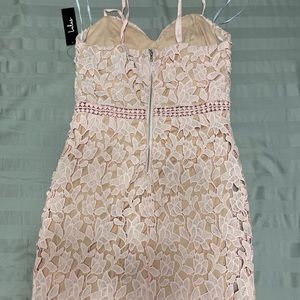 Lulus Giovanni Blush Lace Dress Women’s M
